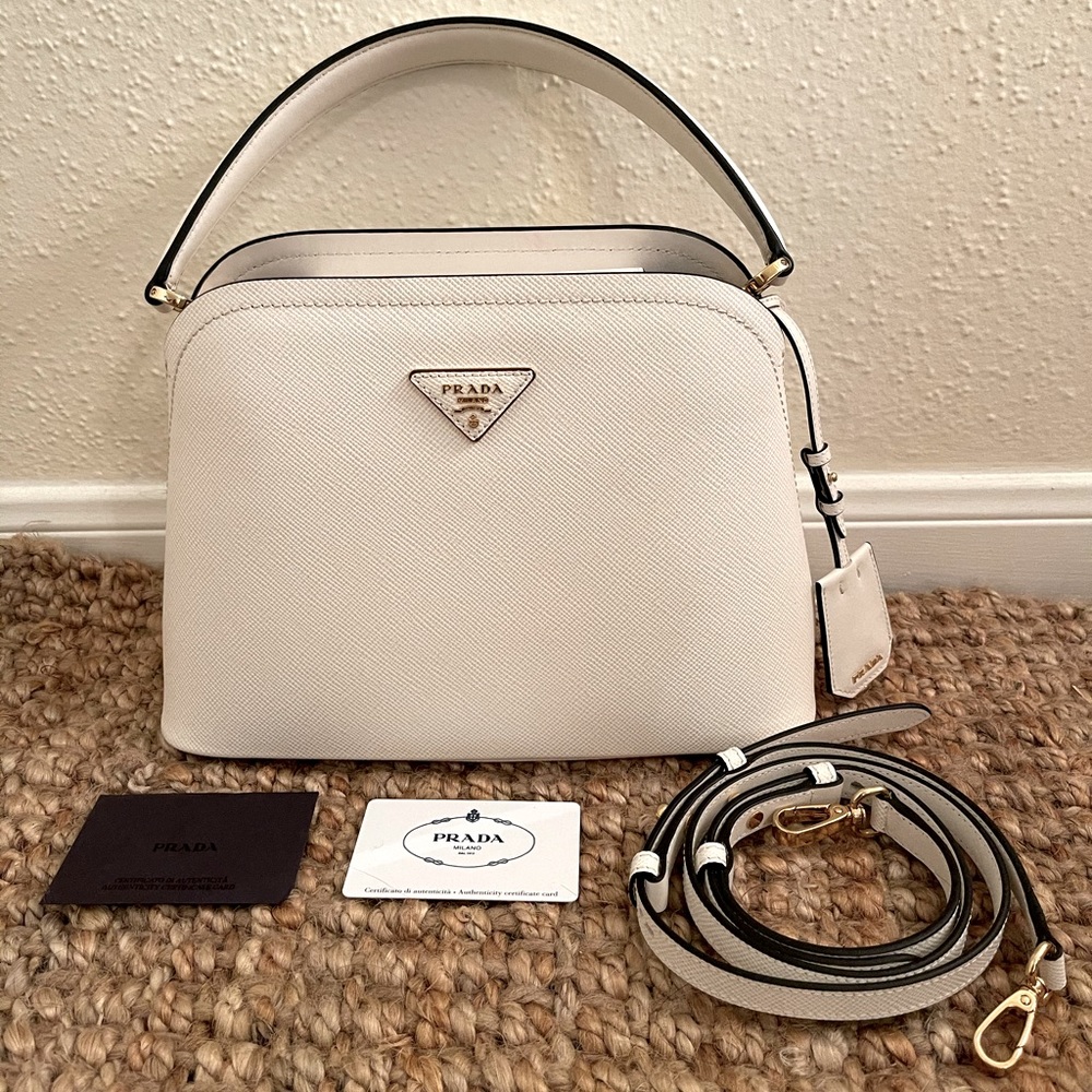 Prada Saffiano Cuir+C Bianco bag